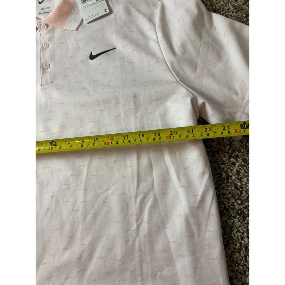 NEW Nike Tour Dri-Fit Golf Polo Shirt Micro Print, Light Peach - Size XL
